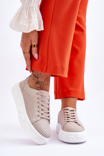 Zapatillas deportivas con plataforma beige Montigo