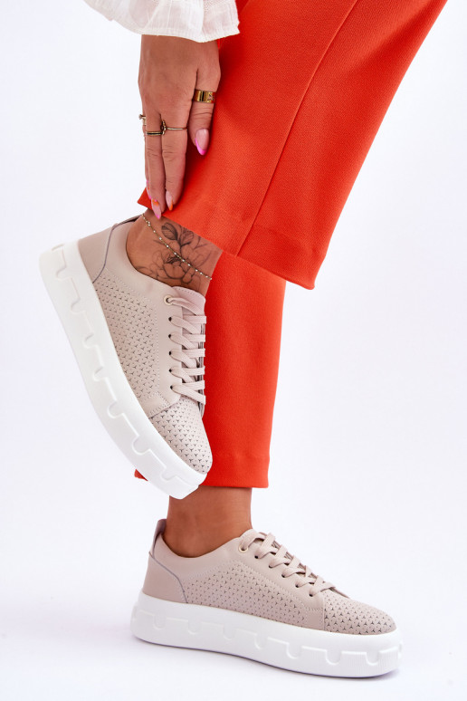 Zapatillas deportivas con plataforma beige Montigo
