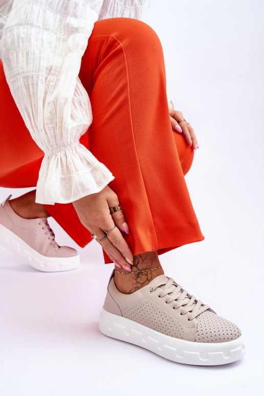 Zapatillas deportivas con plataforma beige Montigo