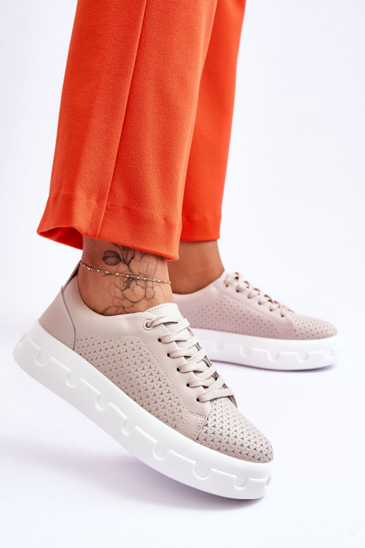 Zapatillas deportivas con plataforma beige Montigo