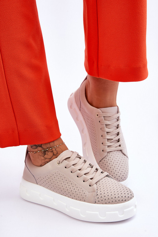 Zapatillas deportivas con plataforma beige Montigo