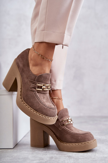 Botas Jaime de ante beige con tacón grueso 2