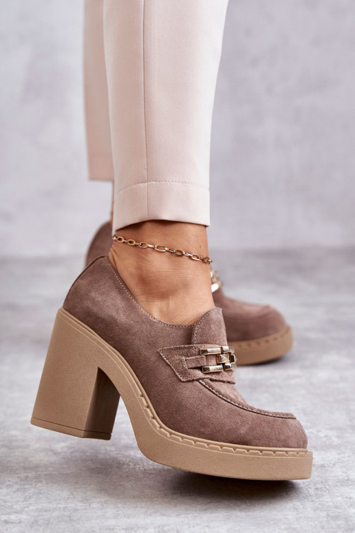 Botas Jaime de ante beige con tacón grueso