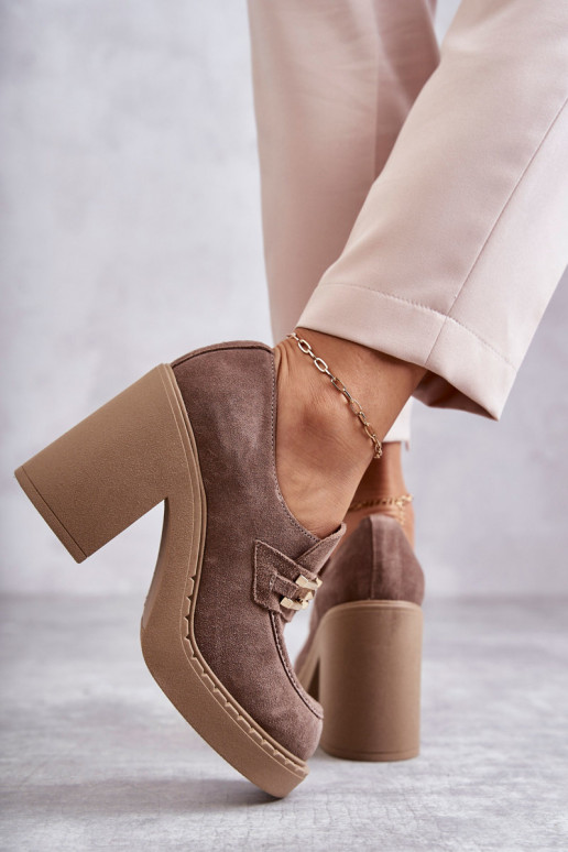 Botas Jaime de ante beige con tacón grueso