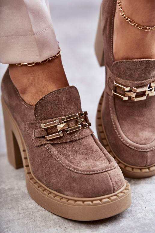 Botas Jaime de ante beige con tacón grueso