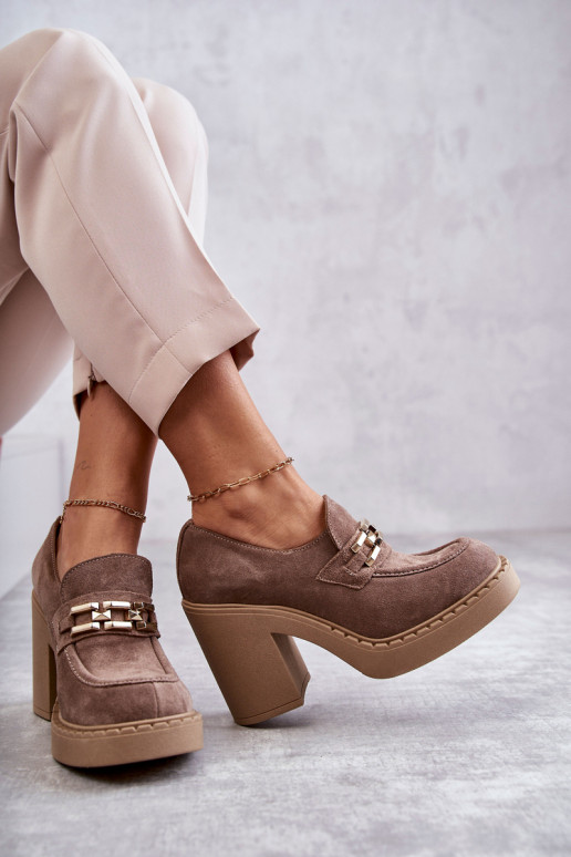 Botas Jaime de ante beige con tacón grueso