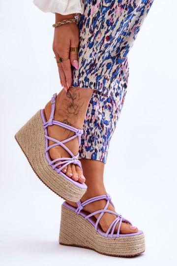 Sandalias moradas Nessia con plataforma 2
