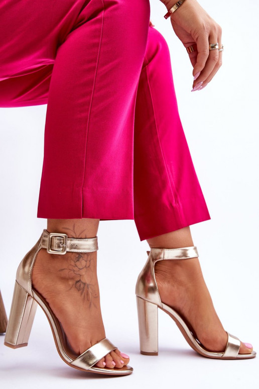Zapatos tacón dorado Georgina
