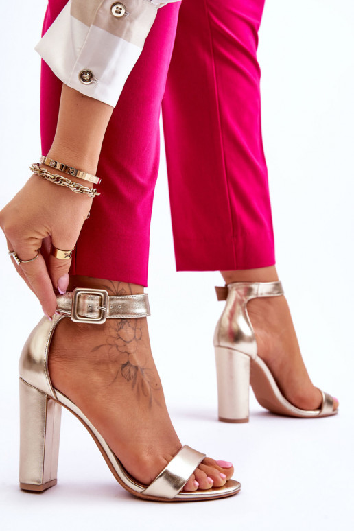 Zapatos tacón dorado Georgina
