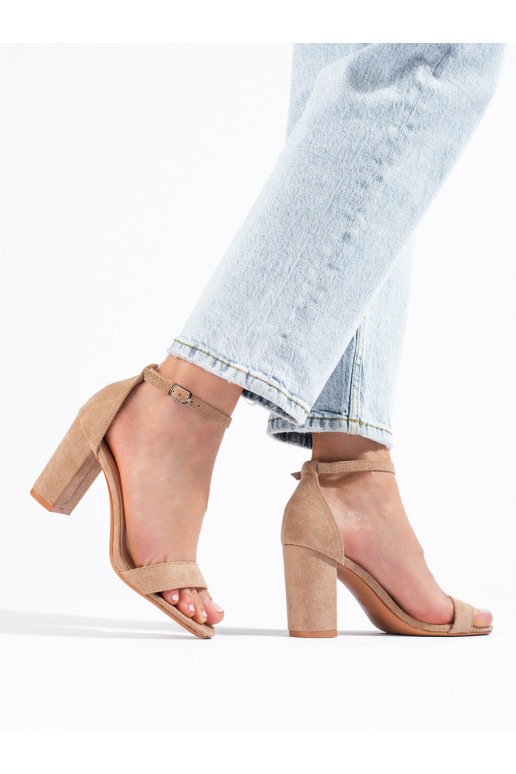 Sandalias de ante con tacón Shelovet beige