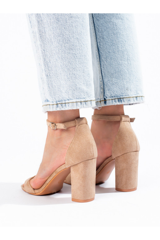 Sandalias de ante con tacón Shelovet beige