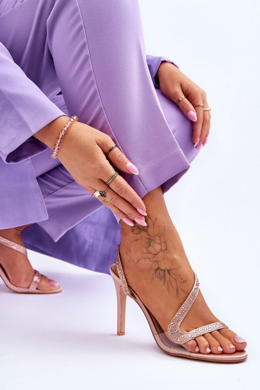 Sandalias estilo elegante con tacón Nude Colima