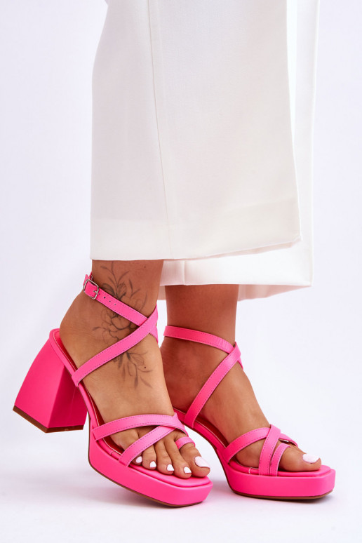 Sandalias de moda con tacones en color rosa Secret Rose