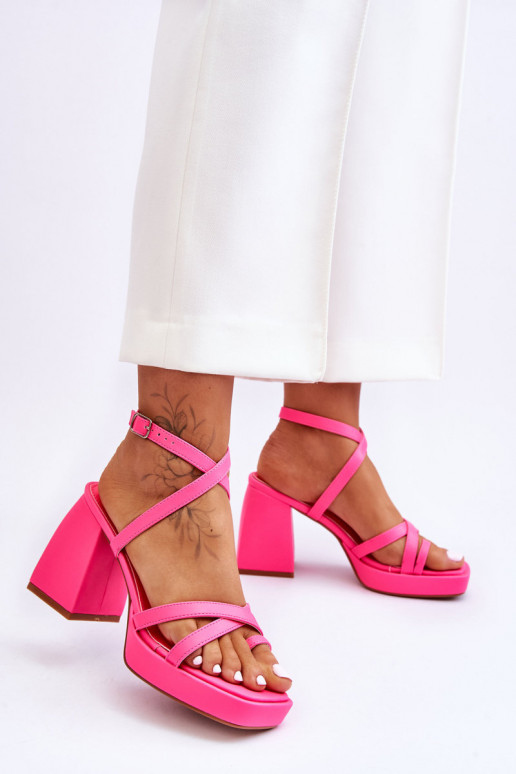 Sandalias de moda con tacones en color rosa Secret Rose