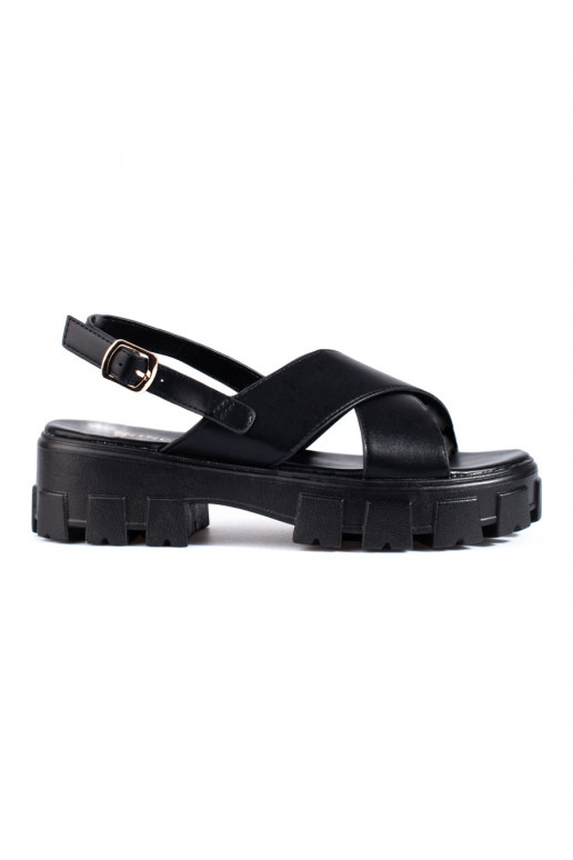 Sandalias negras con plataforma enorme Vinceza.