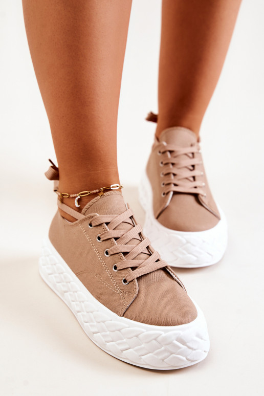 Zapatillas con plataforma color beige Suzane