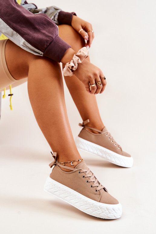 Zapatillas con plataforma color beige Suzane