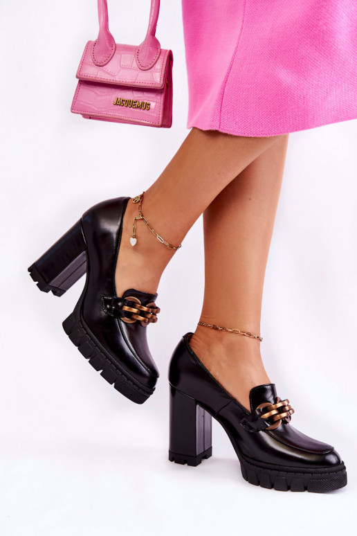 Zapatos negros I Zapatos con plataforma y tacón ancho