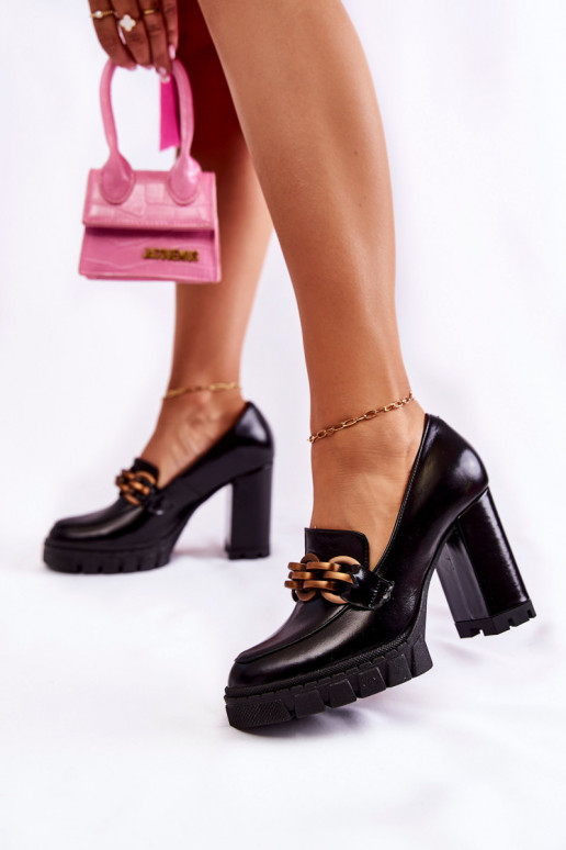 Zapatos negros I Zapatos con plataforma y tacón ancho