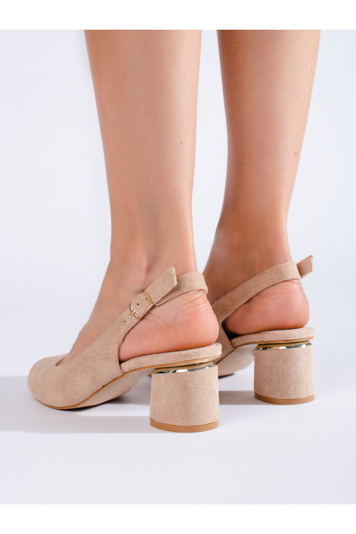Sandalias con tacón color beige Shelovet