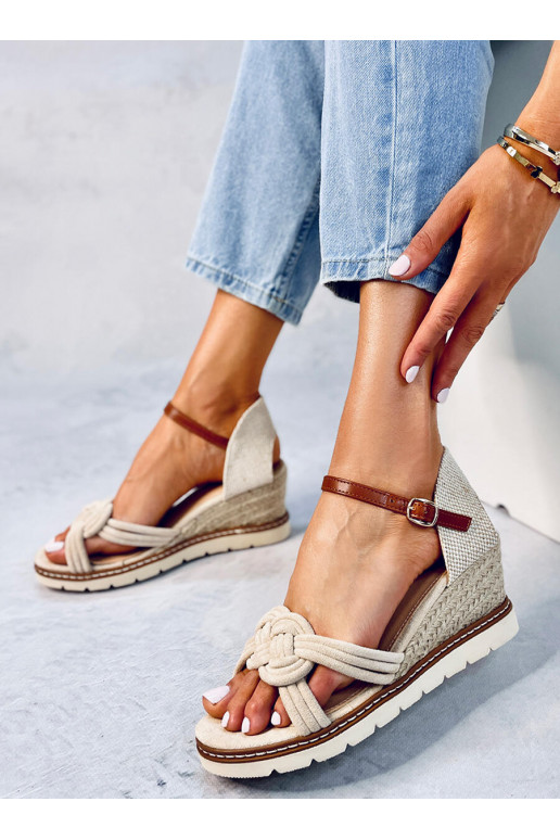 Sandalias con plataforma color beige TEDDER BEIGE