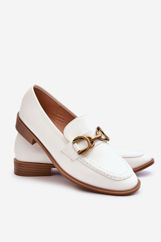 Mocasines de mujer modelo clásico en color blanco Lorien
