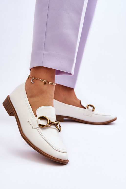 Mocasines de mujer modelo clásico en color blanco Lorien
