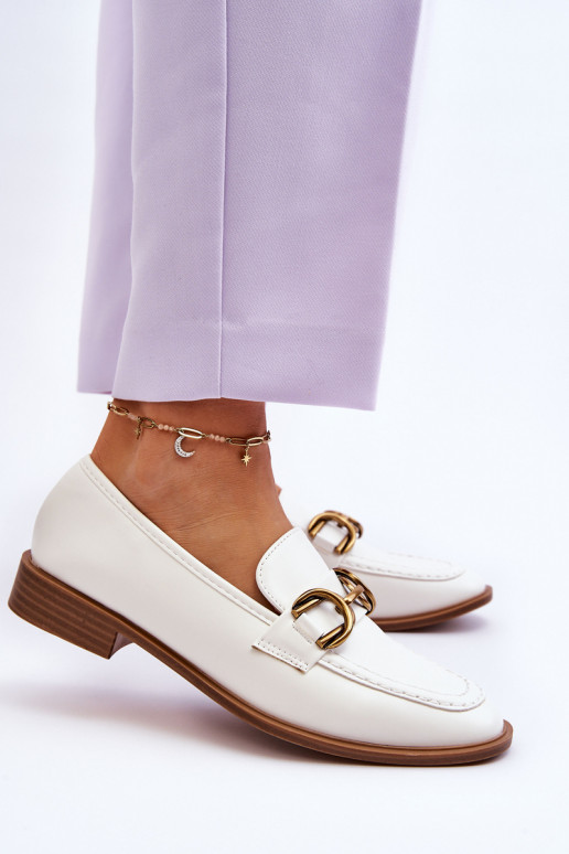 Mocasines de mujer modelo clásico en color blanco Lorien