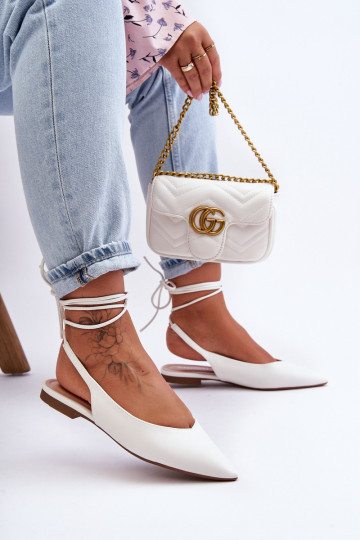 bailarinas con cordones en blanco Lilly Ann