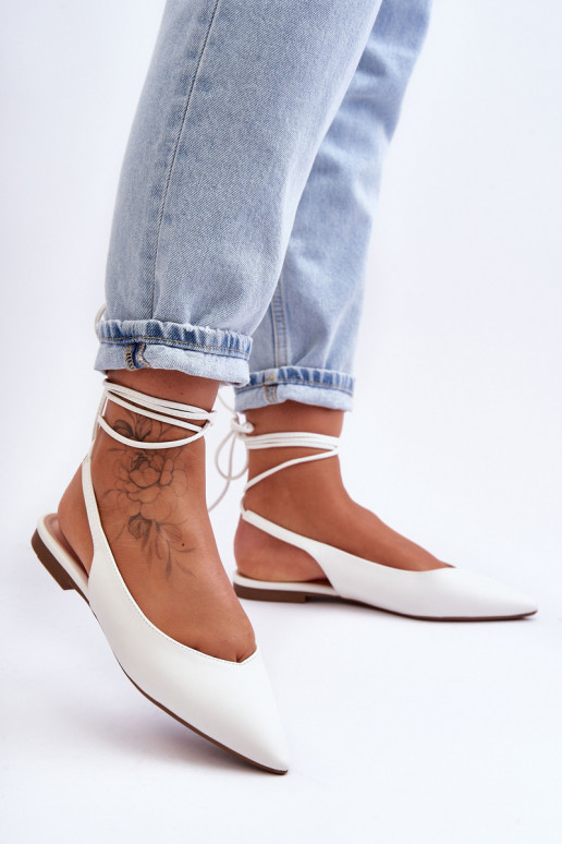 bailarinas con cordones en blanco Lilly Ann