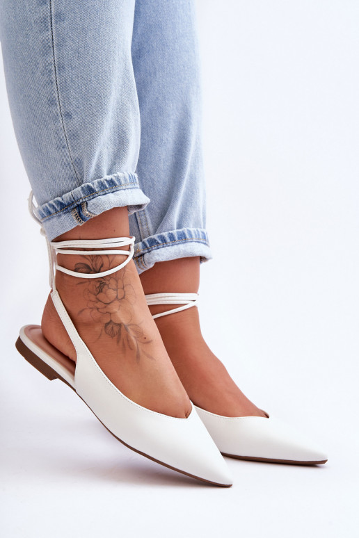 bailarinas con cordones en blanco Lilly Ann