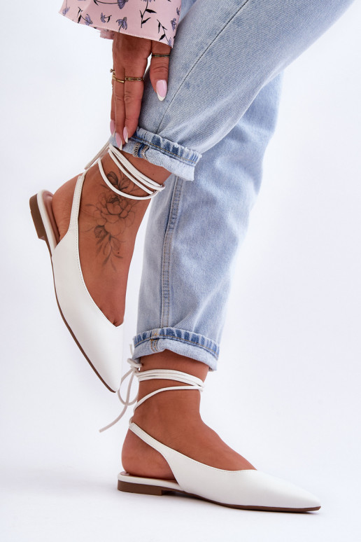 bailarinas con cordones en blanco Lilly Ann