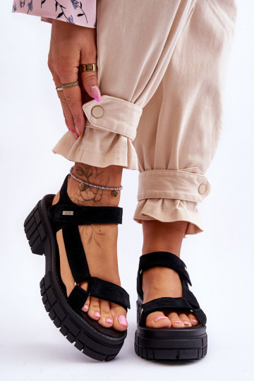 Sandalias cómodas de ante Big Star color negro