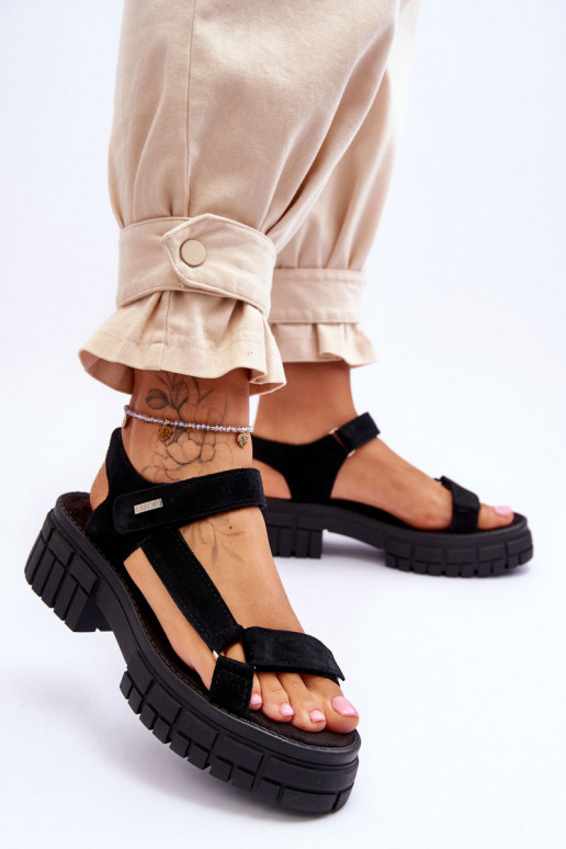 Sandalias cómodas de ante Big Star color negro