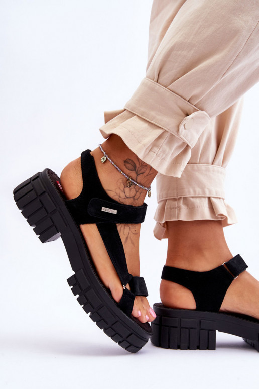 Sandalias cómodas de ante Big Star color negro