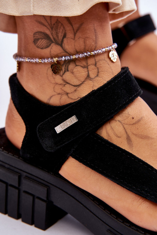 Sandalias cómodas de ante Big Star color negro