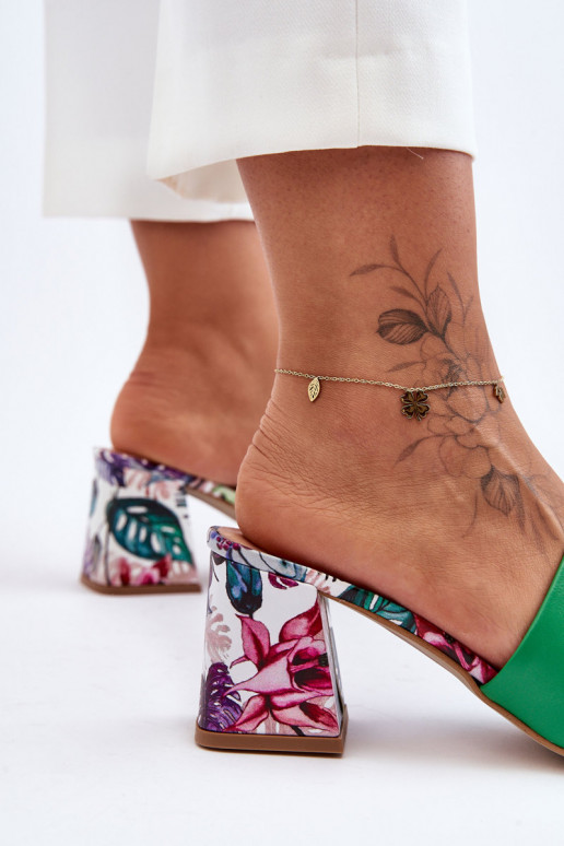 Zapatillas de piel verde Zapatos con... Zapatillas de piel verde Zapatos con...