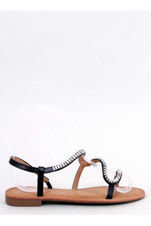 Sandalias negras con cristales ADANI...