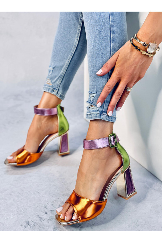 Zapatos tacón color MARSHMELLO NARANJA