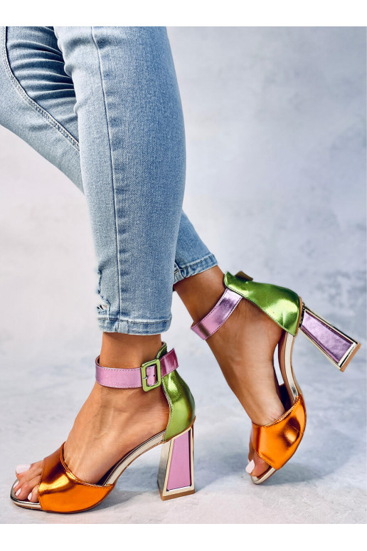 Zapatos tacón color MARSHMELLO NARANJA