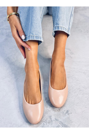 Bailarinas de mujer TOVA BEIGE con plantilla de piel