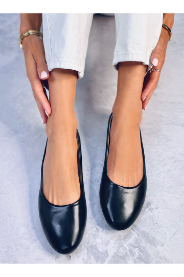 Bailarinas con plantilla de piel en color negro TOVA BLACK 2