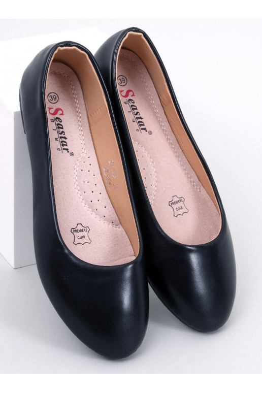 Bailarinas con plantilla de piel en color negro TOVA BLACK