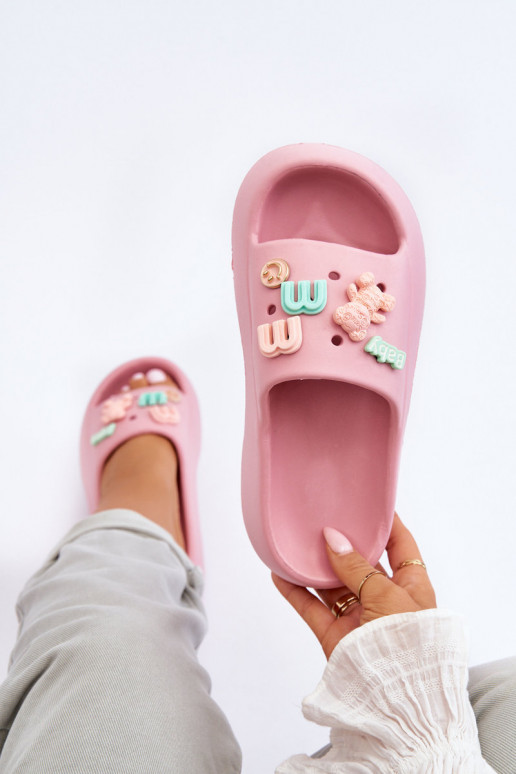 Pantuflas Lorie rosa claro con... Pantuflas Lorie rosa claro con...