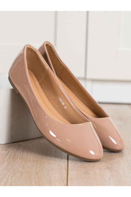 Bailarinas efecto charol beige shelovet
