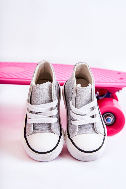 Deportivas Catrina de piel plateada Deportivas Catrina de piel plateada