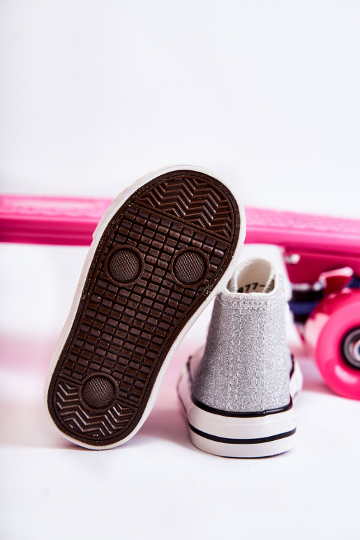 Deportivas Catrina de piel plateada Deportivas Catrina de piel plateada