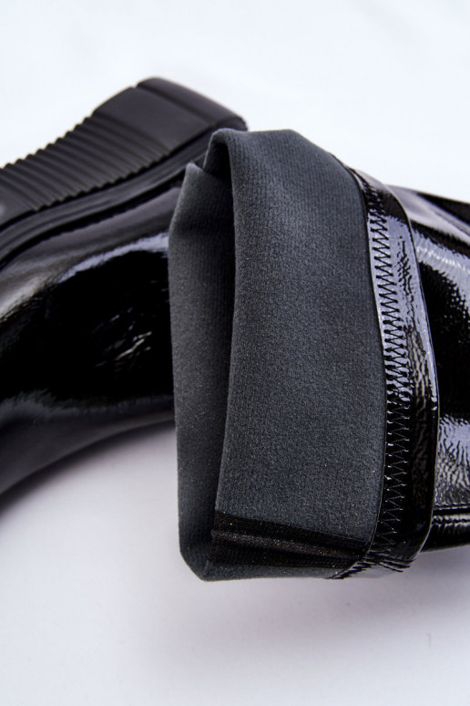Zapatos largos con plataforma en color negro con efecto lacado Spectrum