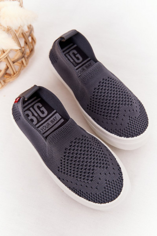 Zapatillas slip-on para niños Slip-On Big Star color gris