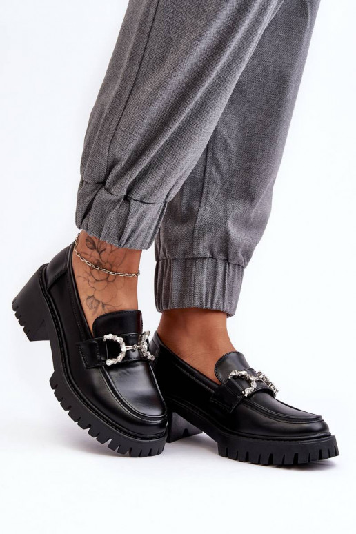 Mocasines con tacón ancho en negro... Mocasines con tacón ancho en negro...